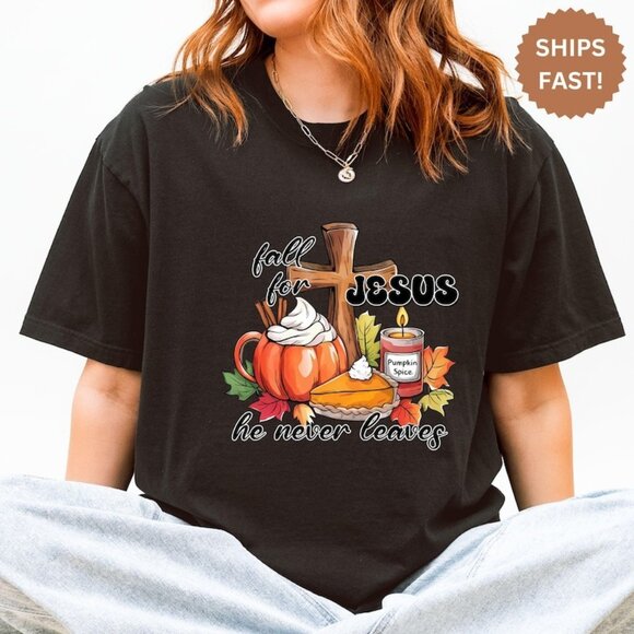 Tops - Autumn Thanksgiving Tee, Religious Autumn Faith Gift